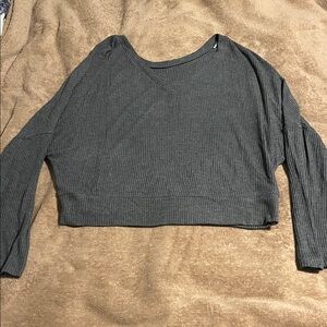 Target Gray Ribbed Pajama Top